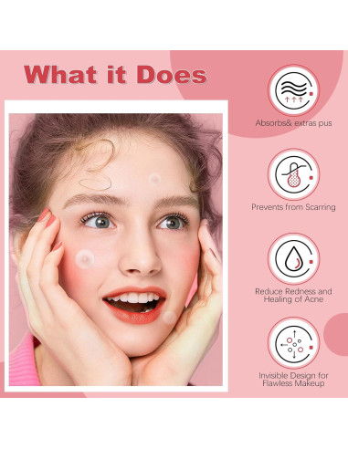 72 Parches Hidrocoloides para Acné Invisibles - Cuidado Facial
