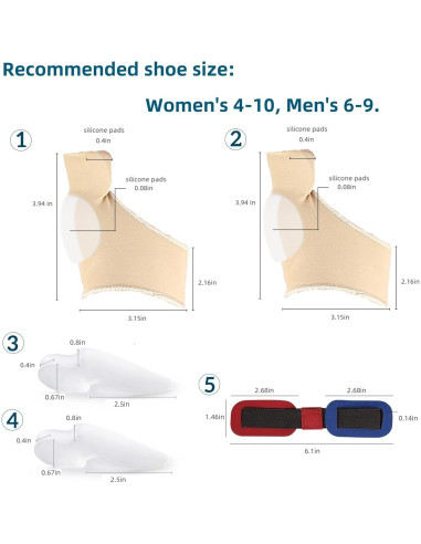 Corrector de Juanetes Beige HEBEICRMY - 5 PCS Gel Alivio