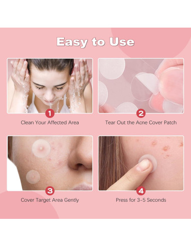 72 Parches Hidrocoloides para Acné Invisibles - Cuidado Facial