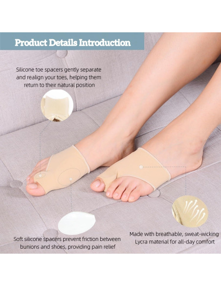 Corrector de Juanetes Beige HEBEICRMY - 5 PCS Gel Alivio Corrector de Juanetes Beige HEBEICRMY - 5 PCS Gel Alivio