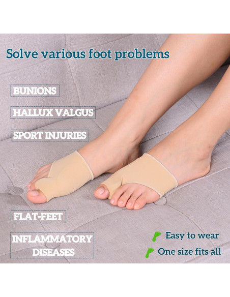 Corrector de Juanetes Beige HEBEICRMY - 5 PCS Gel Alivio Corrector de Juanetes Beige HEBEICRMY - 5 PCS Gel Alivio