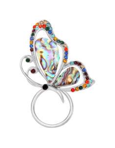 Broche de mariposa SENFAI de concha Paua con imán 40x30mm