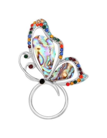 Broche de mariposa SENFAI de concha Paua con imán 40x30mm