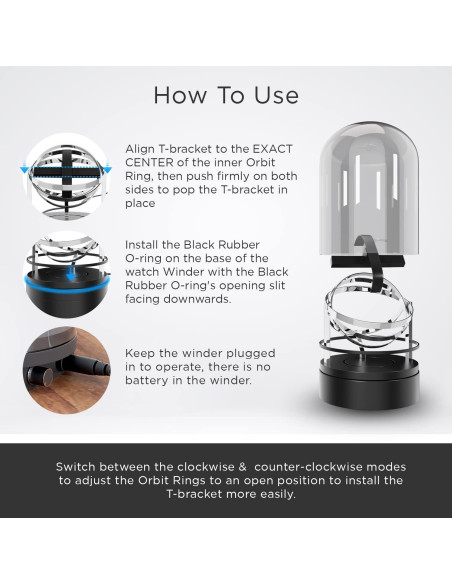 Enrollador Automático de Reloj Elestoria Orbit Individual Plata