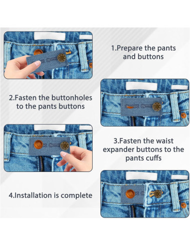 Extensores de Cintura KOICDO 14 Piezas Ajustables para Pantalones