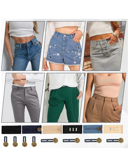 Extensores de Cintura KOICDO 14 Piezas Ajustables para Pantalones