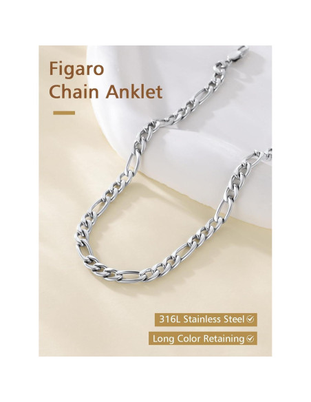 Pulsera de Tobillo FindChic de Acero Inoxidable 21.6 cm