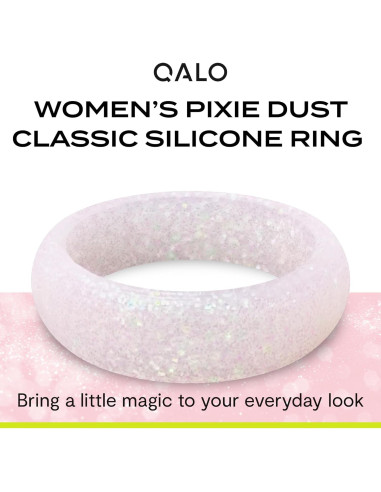 Anillo de Silicona QALO para Mujeres Talla 7 Color Pixie Dust