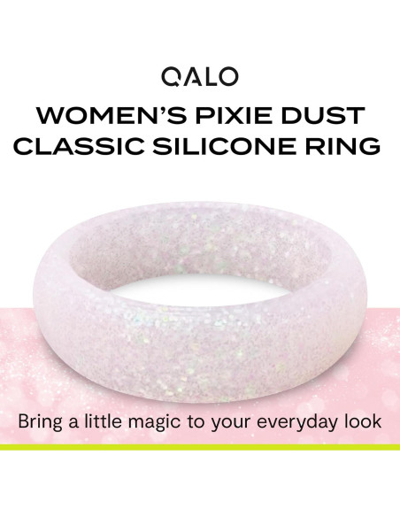 Anillo de Silicona QALO para Mujeres Talla 7 Color Pixie Dust