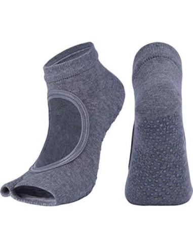 2 Pares de Calcetines de Yoga Antideslizantes para Mujeres Talla 5-8