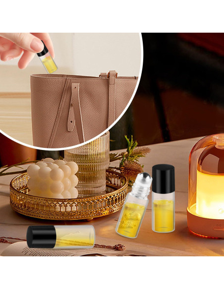 Cositina 100 Botellas Roller de Vidrio 3ml A Prueba de Fugas