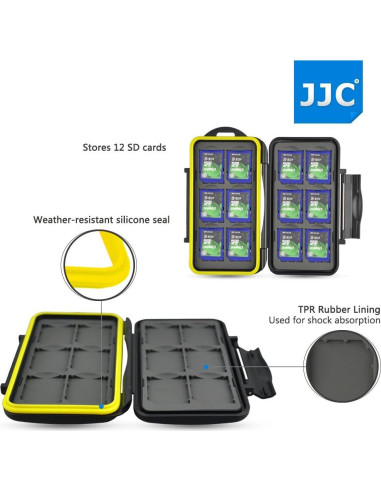 Estuche Resistente al Agua JJC MC-SD12 para 12 Tarjetas SD