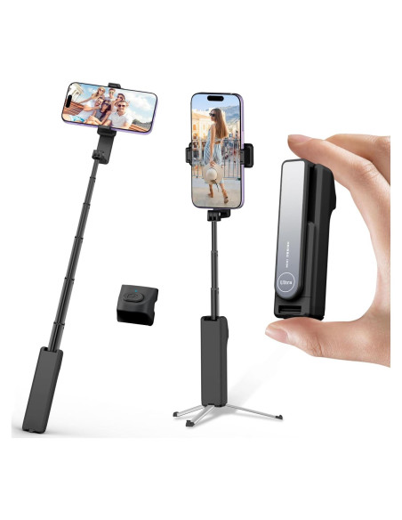 Trípode Mini Extensible yAyusi i10 con Control Remoto Negro