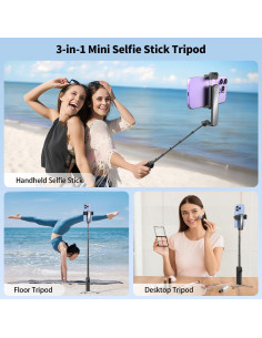 Trípode Mini Extensible yAyusi i10 con Control Remoto Negro 2