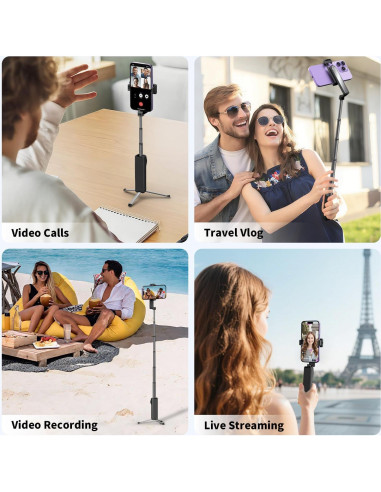 Trípode Mini Extensible yAyusi i10 con Control Remoto Negro