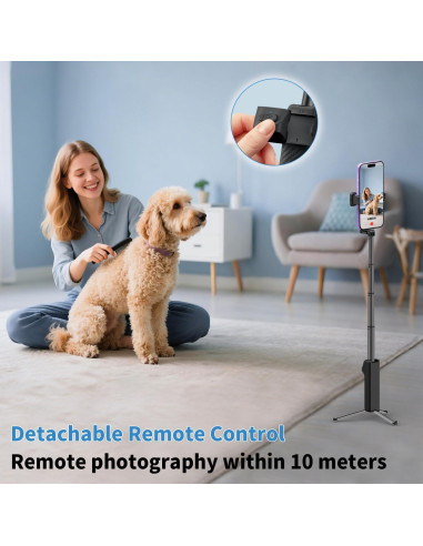 Trípode Mini Extensible yAyusi i10 con Control Remoto Negro