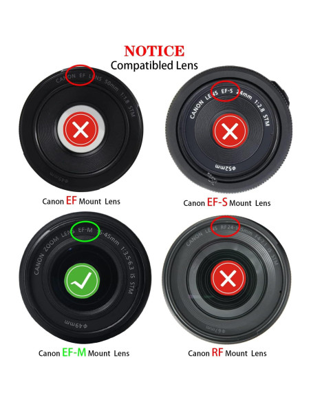 Tapa de Cuerpo y Lente Trasera para Canon EOS M50 M5 M6 M200
