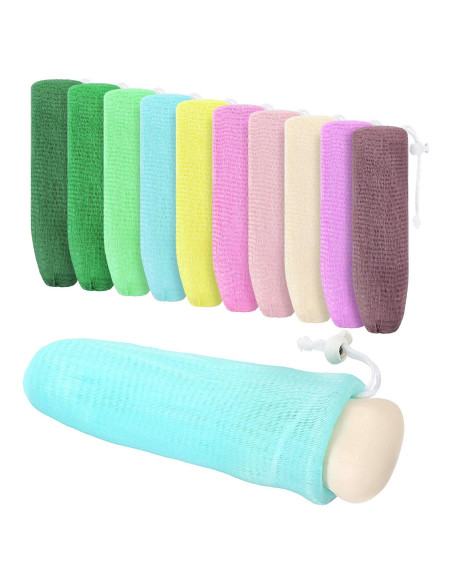 Bolsa Exfoliante de Jabón de Malla Boao - 10 Piezas 20x7 cm