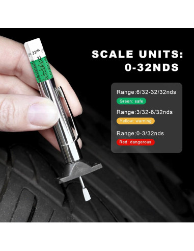 Juego de 2 medidores de profundidad de neumáticos BWBWND