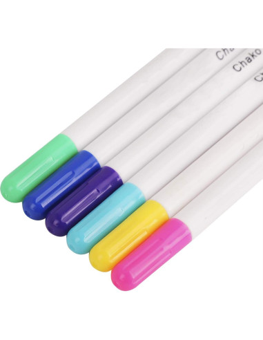 6 Bolígrafos de Marcado de Tela Borrable Ylucky - Multicolores