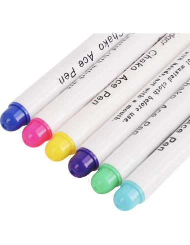 6 Bolígrafos de Marcado de Tela Borrable Ylucky - Multicolores