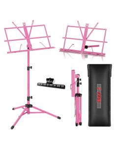 Atril de Música 5 CORE Ajustable Metal Plegable Rosa 63.5-132.1 cm