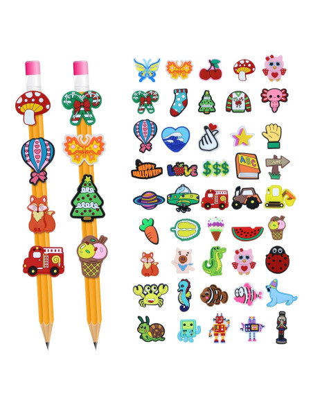 Juego de 50 Clips de Lápiz de Caricatura WYOMER Multicolor