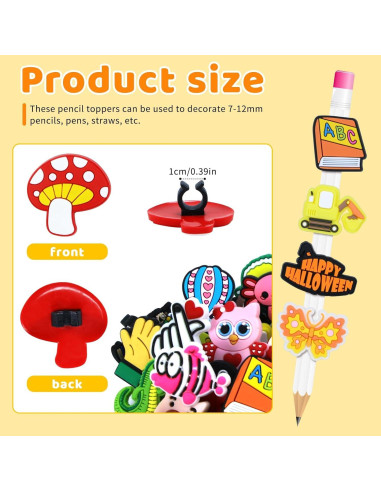 Juego de 50 Clips de Lápiz de Caricatura WYOMER Multicolor