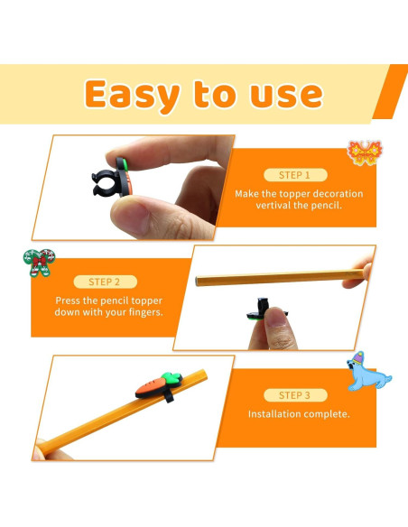 Juego de 50 Clips de Lápiz de Caricatura WYOMER Multicolor