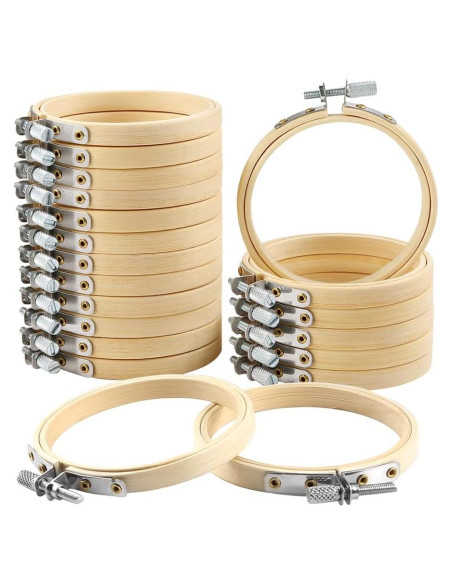 Caydo 20 Aros de Bordado Redondos 8 cm para Manualidades