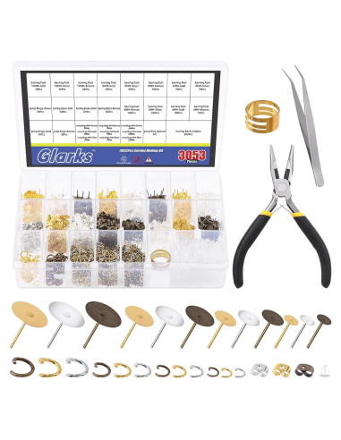 Kit de Fabricación de Aretes Glarks 3053 Piezas Acero Inoxidable