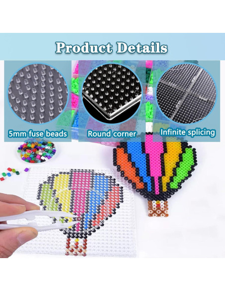 Tableros de Perlas Fuse Mecefeno 6PCS 14x14cm Transparentes