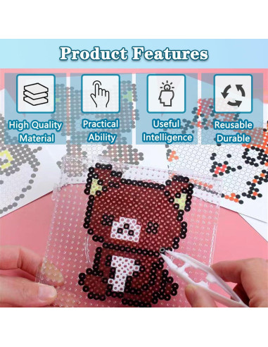 Tableros de Perlas Fuse Mecefeno 6PCS 14x14cm Transparentes