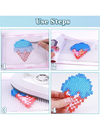 Tableros de Perlas Fuse Mecefeno 6PCS 14x14cm Transparentes