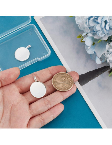 Pendientes de Plata Esterlina 925 PH PandaHall 20mm Redondos