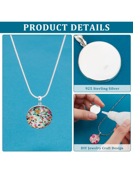 Pendientes de Plata Esterlina 925 PH PandaHall 20mm Redondos