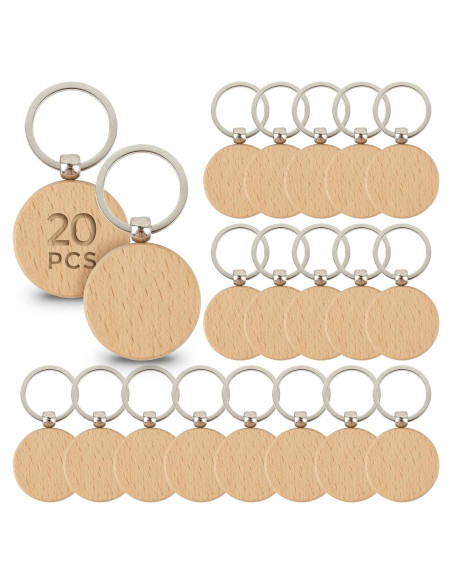 Llavero de Madera Personalizable AUEAR - Paquete de 10 Piezas