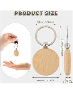 Llavero de Madera Personalizable AUEAR - Paquete de 10 Piezas 2