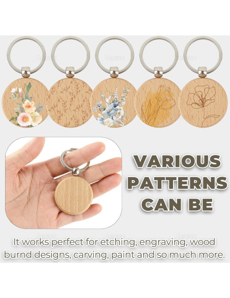 Llavero de Madera Personalizable AUEAR - Paquete de 10 Piezas