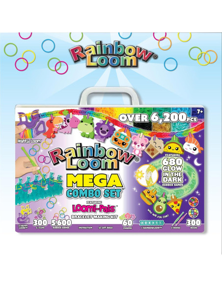 Conjunto Mega Combo Loomi-Pals Rainbow Loom Brillan en la Oscuridad