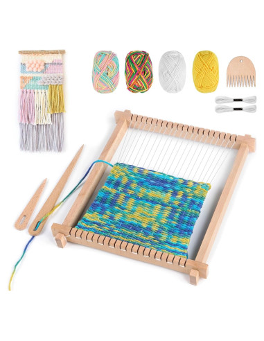 Telar de Tejer Adorbox de Madera para Adultos y Niños 23.88x27.94cm