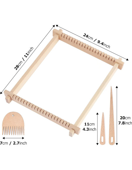 Telar de Tejer Adorbox de Madera para Adultos y Niños 23.88x27.94cm