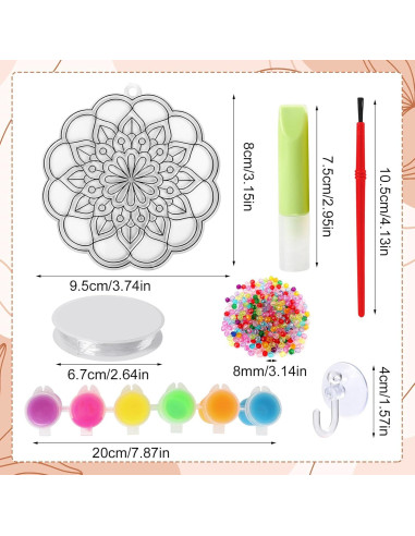 Kit de Manualidades Atrapa Rayos Nlicrst 32 Piezas Mandalas