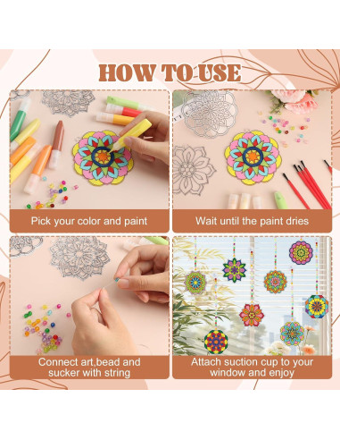 Kit de Manualidades Atrapa Rayos Nlicrst 32 Piezas Mandalas