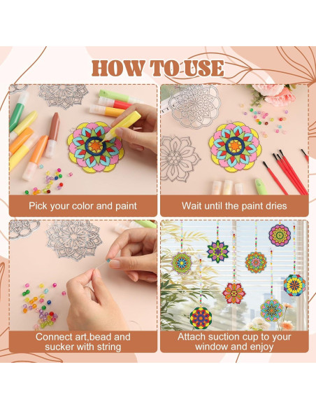 Kit de Manualidades Atrapa Rayos Nlicrst 32 Piezas Mandalas