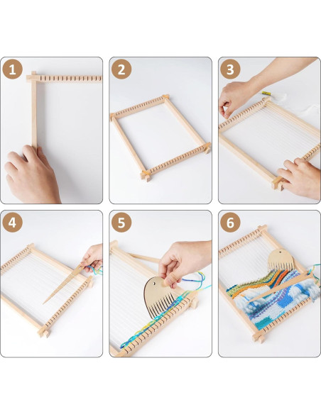 Telar de Tejer Adorbox de Madera para Adultos y Niños 23.88x27.94cm