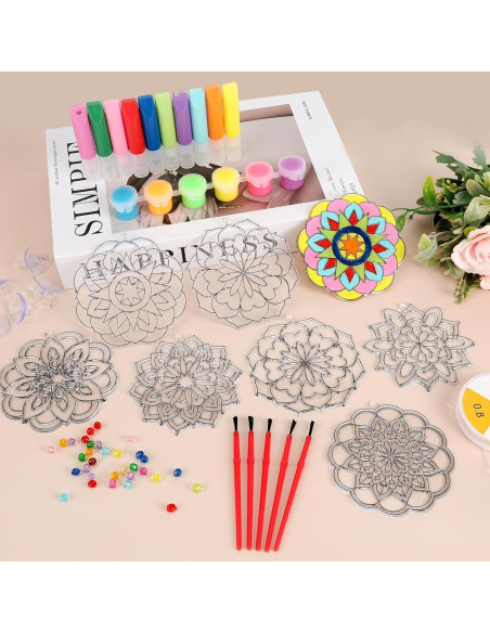 Kit de Manualidades Atrapa Rayos Nlicrst 32 Piezas Mandalas
