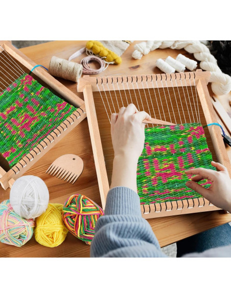 Telar de Tejer Adorbox de Madera para Adultos y Niños 23.88x27.94cm