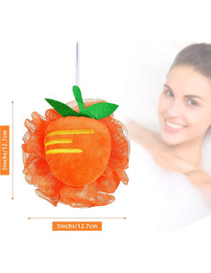 6 Esponjas de Baño de Frutas Boao - Suaves y Coloridas 12.7 cm 2