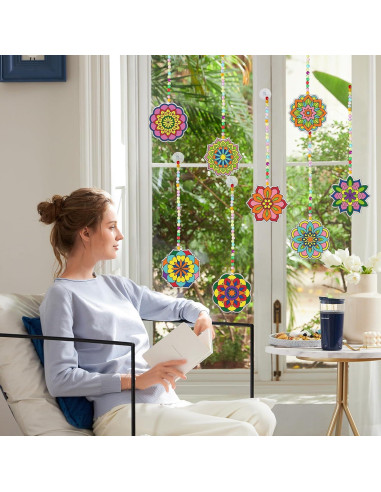 Kit de Manualidades Atrapa Rayos Nlicrst 32 Piezas Mandalas